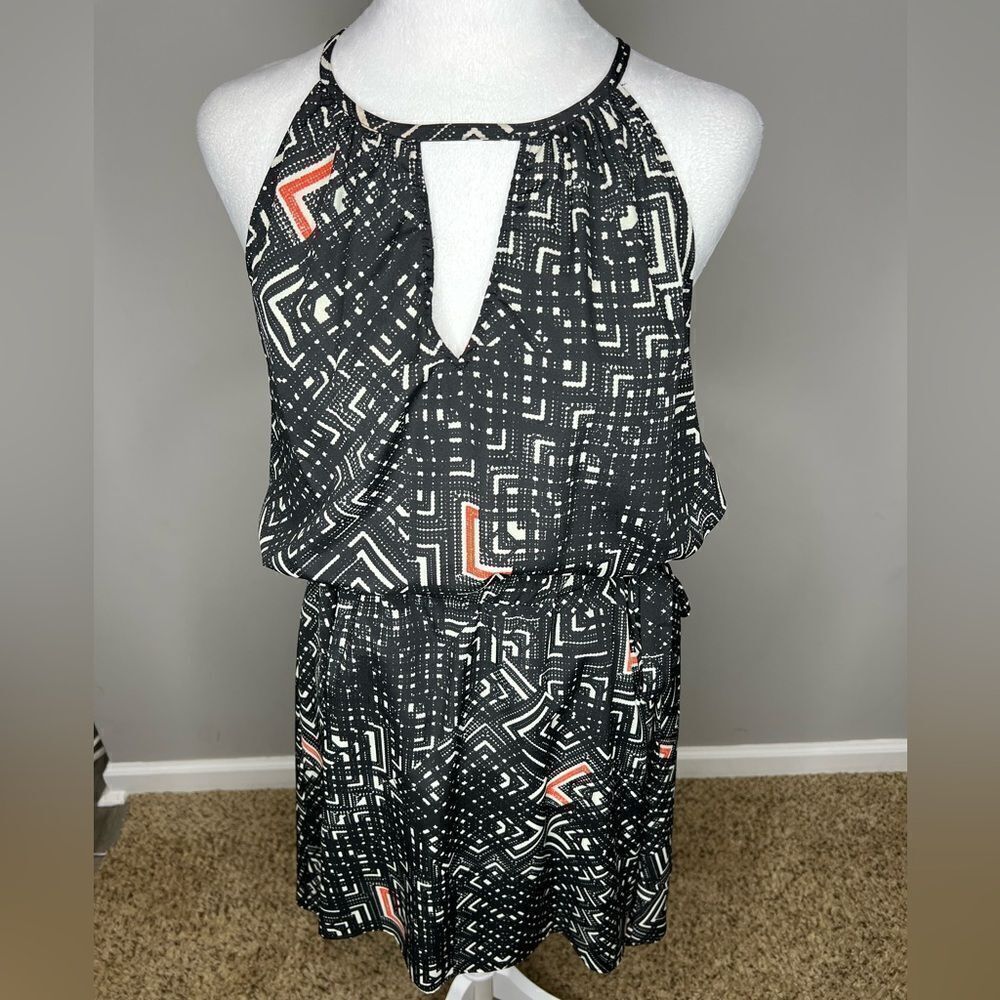 Collective concepts geometric print halter dress